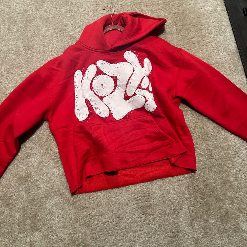 Limited edition cropped KOZY hoodie large red